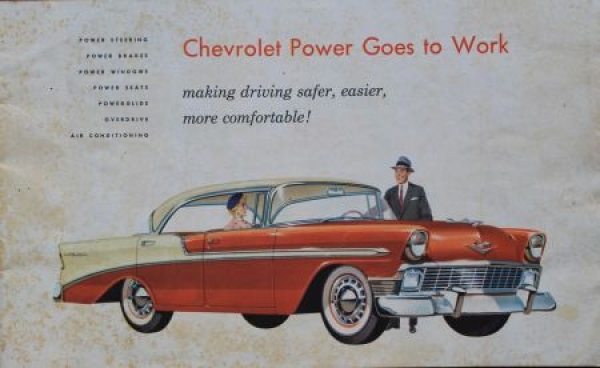 Chevrolet Modelprogram 1956 "Power goes to work" Carbrochure (0738)